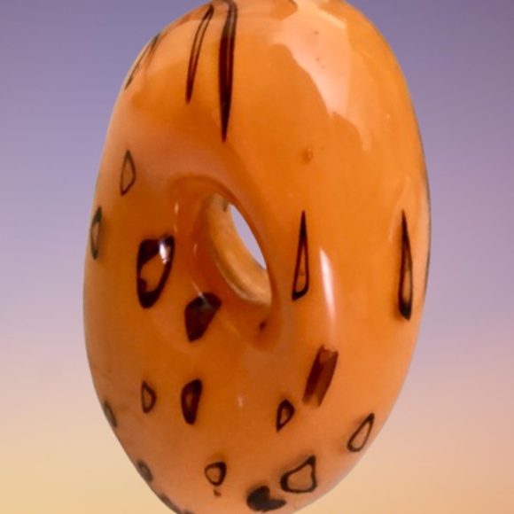 Art Glass Murano Style Orange Vase - Picture 4 of 6